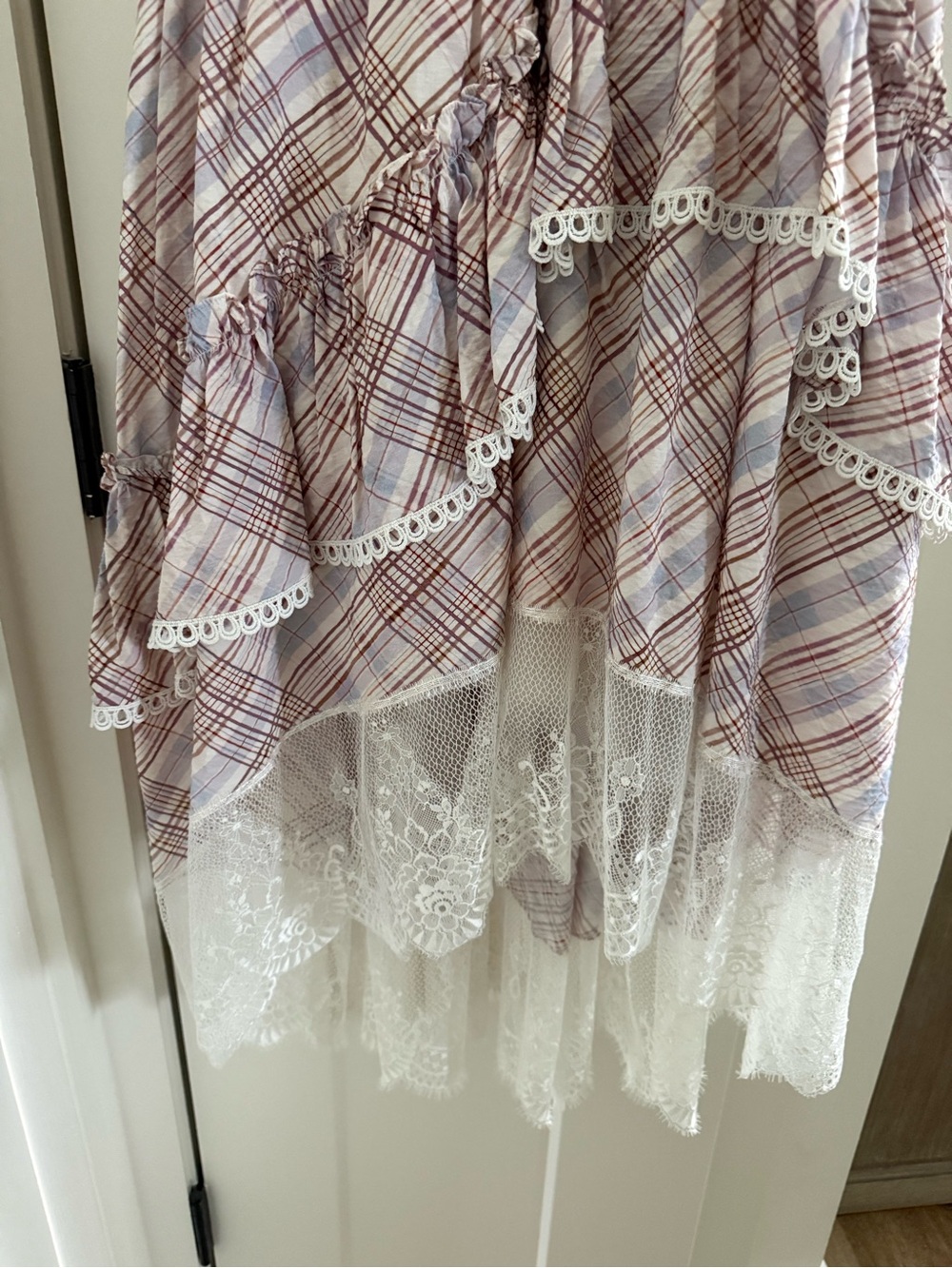 Anthropologie the Bobbi Plaid Ruffled Asymmetric Dress - Picture 4 of 9